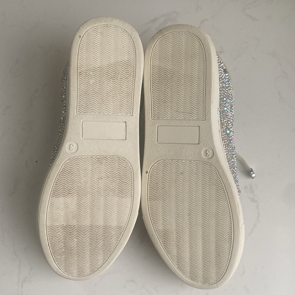 Betsey Johnson Kids Sidny Silver Rhinestone Sneakers size 3 - Picture 8 of 12